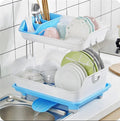 2-Tier Dish Drying Rack with Drip Tray