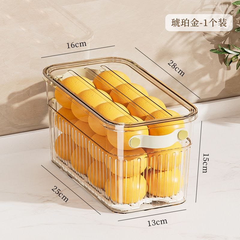 Stackable Acrylic Fridge Storage Containers with Lid & Handle