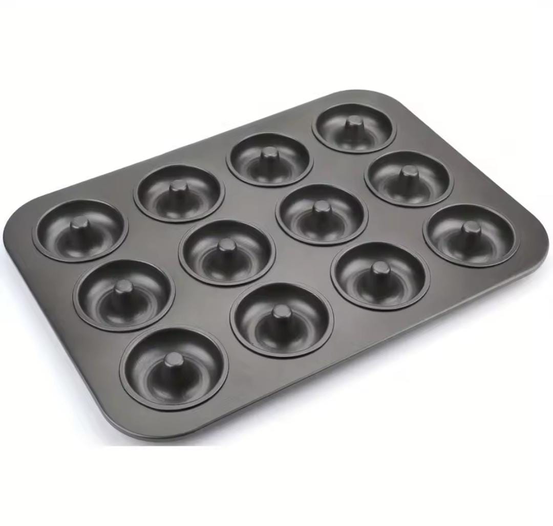 Doughnut Cupcake Tray - Non-Stick Metal Baking Pan for Doughnuts and Cupcakes