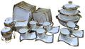 36 pcs gold ring shaded square dinner set
