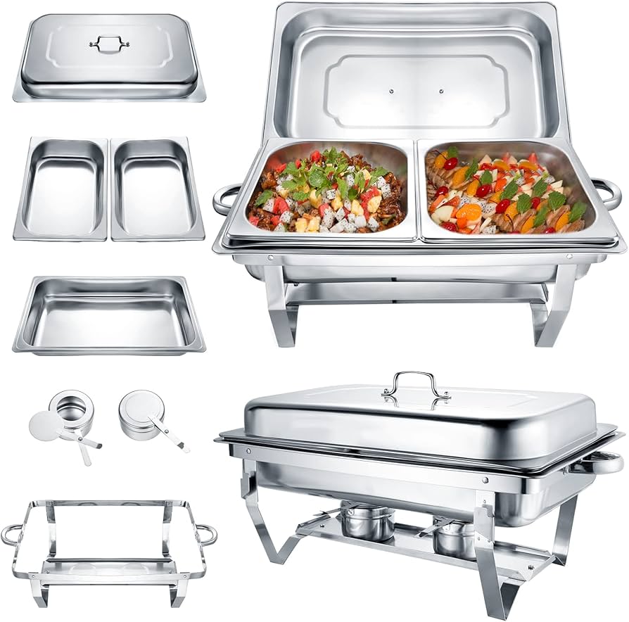 High quality stainless steel 11L chaffing dish with an 2 compartments