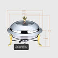 28cm Stainless Steel Golden Furnace Chafing Dish Food Warmer