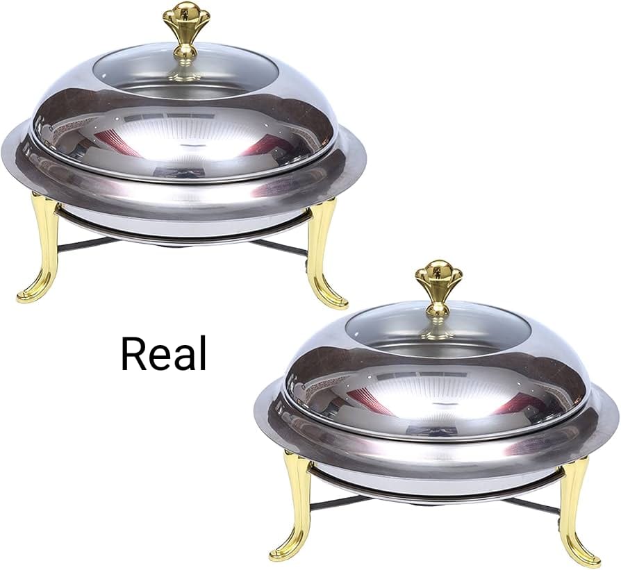 28cm Stainless Steel Golden Furnace Chafing Dish Food Warmer