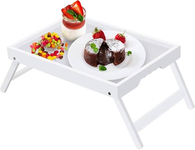 Foldable Bed Tray Table with Adjustable Legs