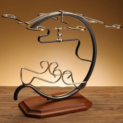 Golden deer wine set rack -