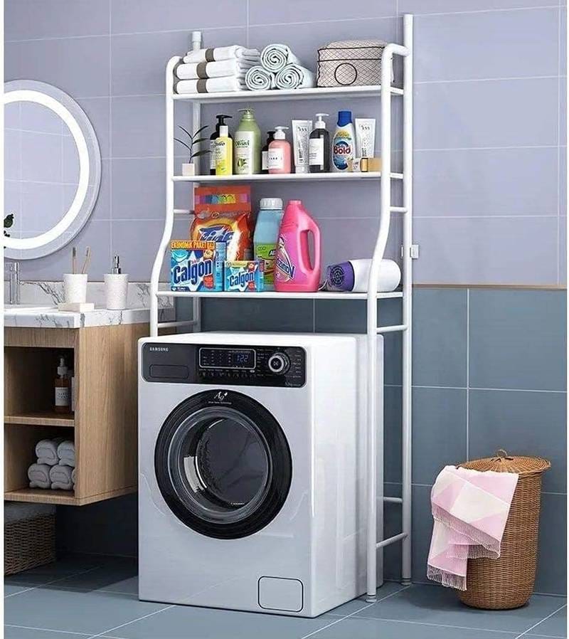 Over-Toilet/washing mashine  Storage Rack - 3-Tier Bathroom Organizer with Towel Bars and Hooks