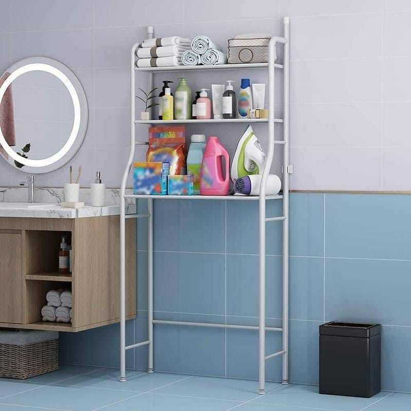 Over-Toilet/washing mashine  Storage Rack - 3-Tier Bathroom Organizer with Towel Bars and Hooks