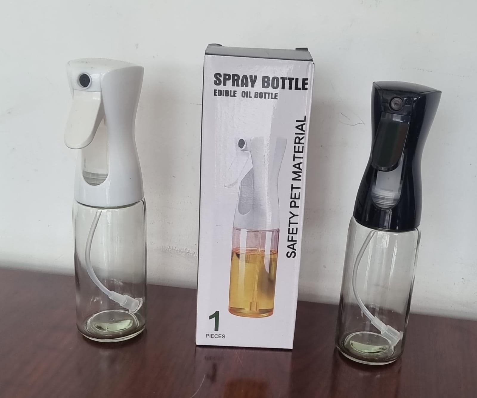 250ml Oil Spray Bottle for Cooking - Food Grade Glass with Ergonomic Trigger