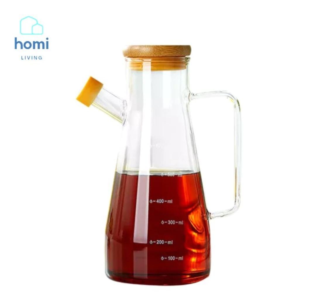 Glass Oil and Vinegar Dispenser Set with Wooden Cork
