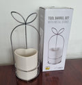 Ceramic Utensil Holder with Decorative Metal Stand - Gold & Silver Available