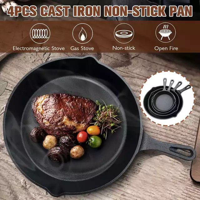 Cast Iron Frying Pan Cooking skillet