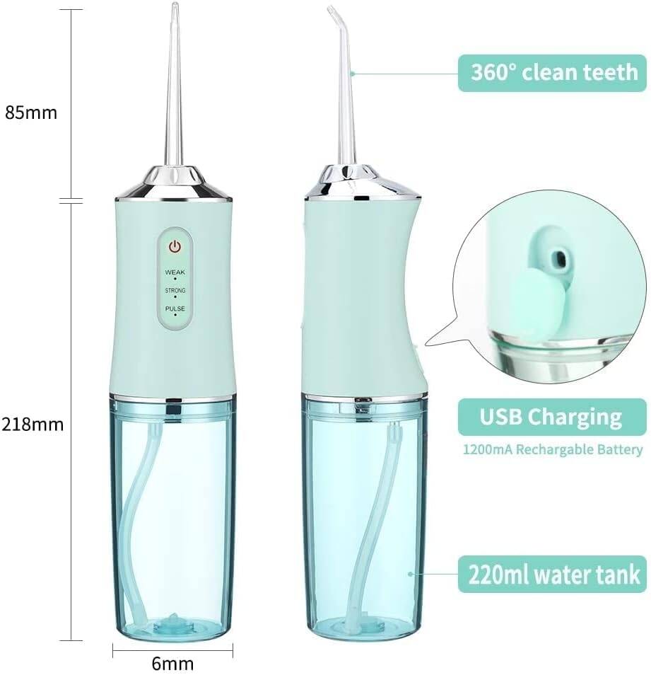 Portable Oral Irrigator Water Flosser - Rechargeable Cordless Dental Water Pick with IPX5 Waterproof
