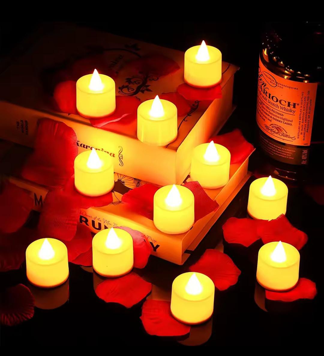 24 Pcs LED Tea Light Candles – Flameless Acrylic Pack