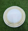 Luxury White & Gold Embroidered Round PVC Placemats – Set of 6