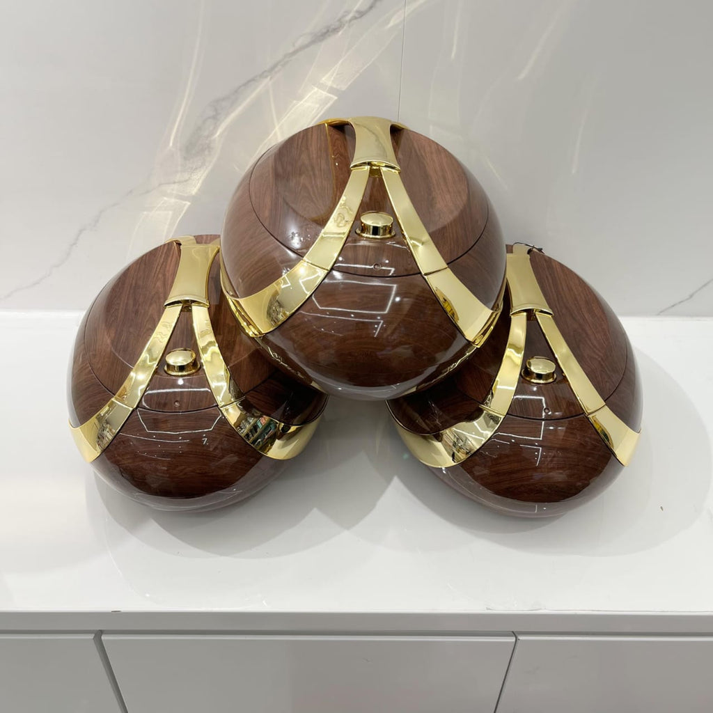 Luxury Hotpot Set 3PCS with Golden Handle – 3L, 4L & 5L