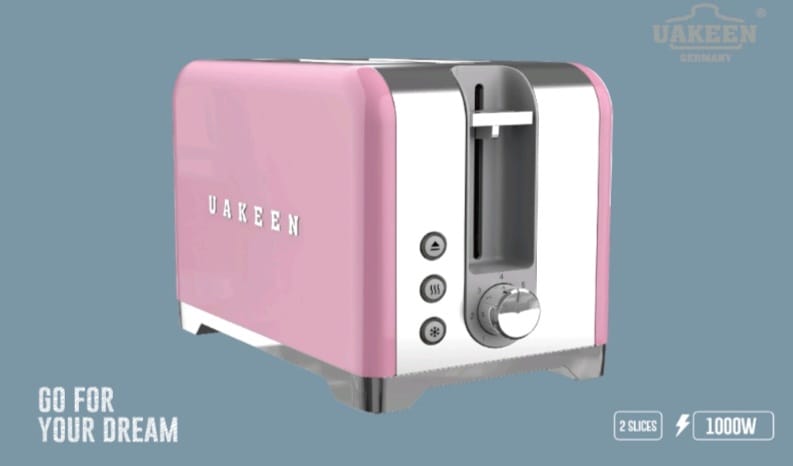 Uakeen Premium 2-Slice Toaster | 1000W Retro Design