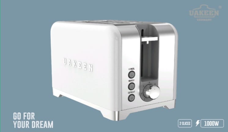 Uakeen Premium 2-Slice Toaster | 1000W Retro Design