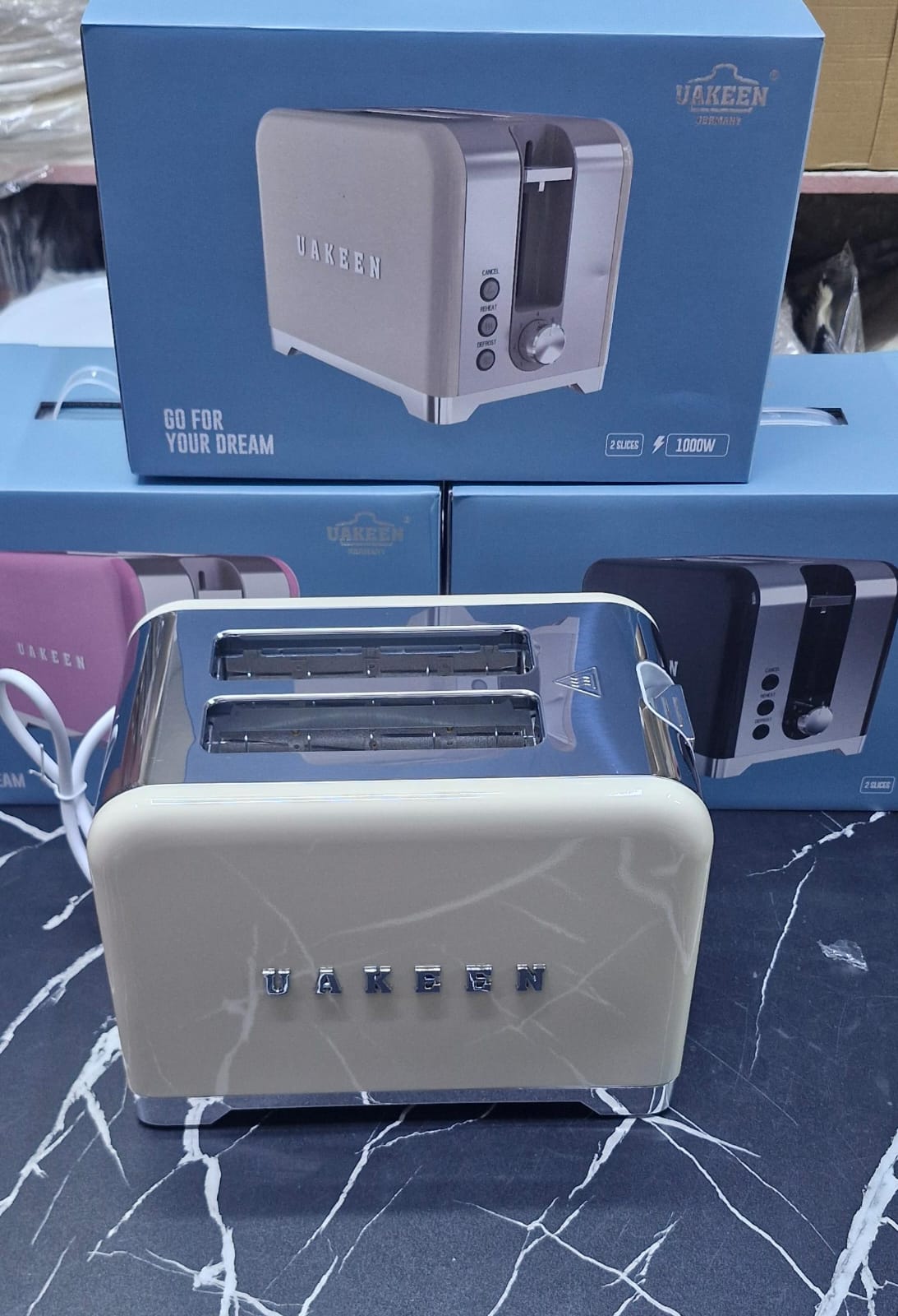 Uakeen Premium 2-Slice Toaster | 1000W Retro Design