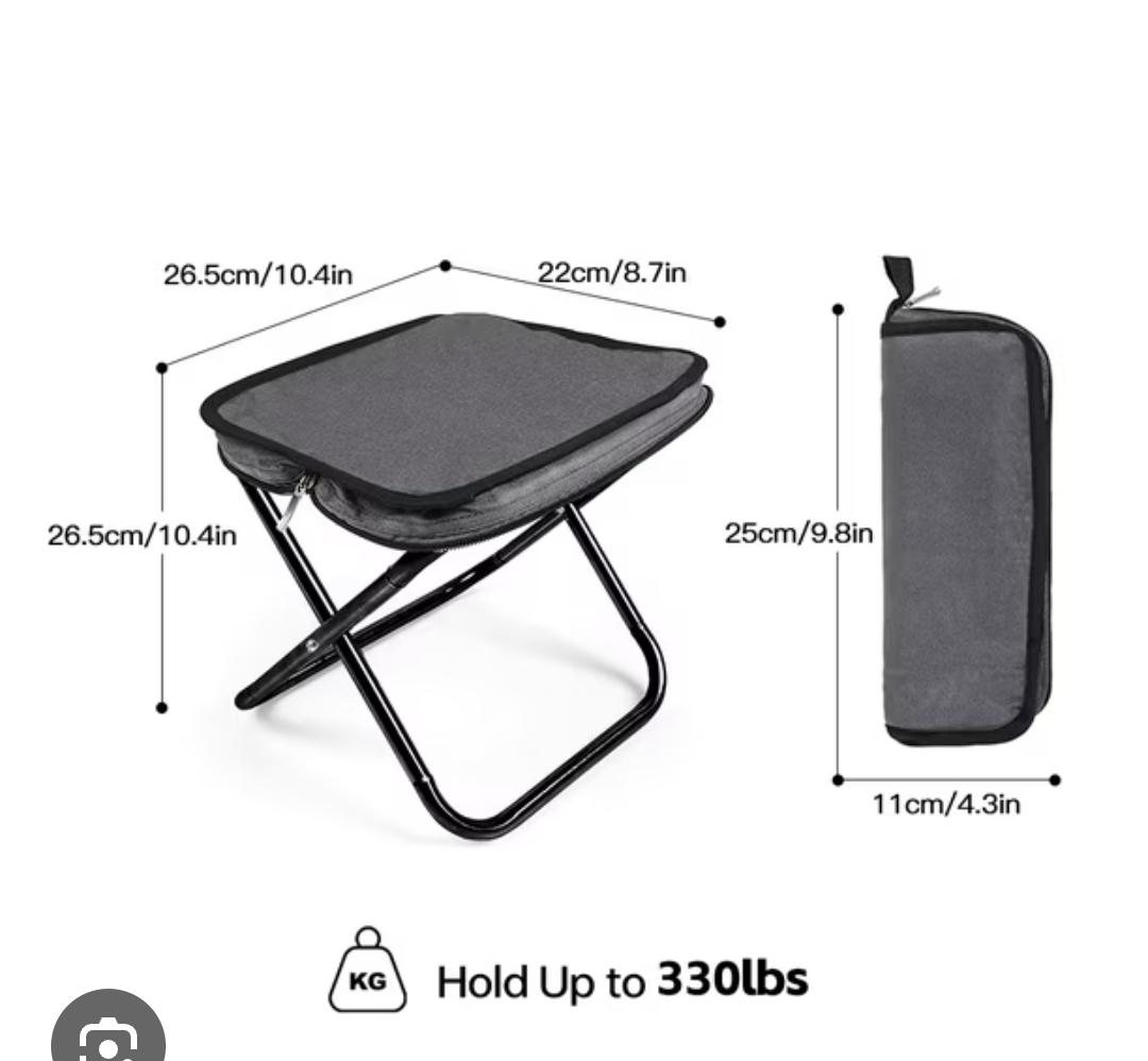 Portable Foldable Stool with Carry Bag – 2 Colours | Holds up to 150kg