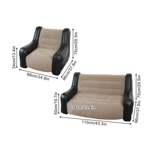 Leedsooy Double Size Inflatable Sofa with Manual Pump | 110×96×75cm | 2 Colours