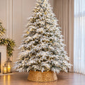 Brown Woven-Style Christmas Tree Collar – Decorative Base Cover