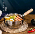 Stainless Steel Saucepan with Wooden Handle - 3L Milk Pan 22cm