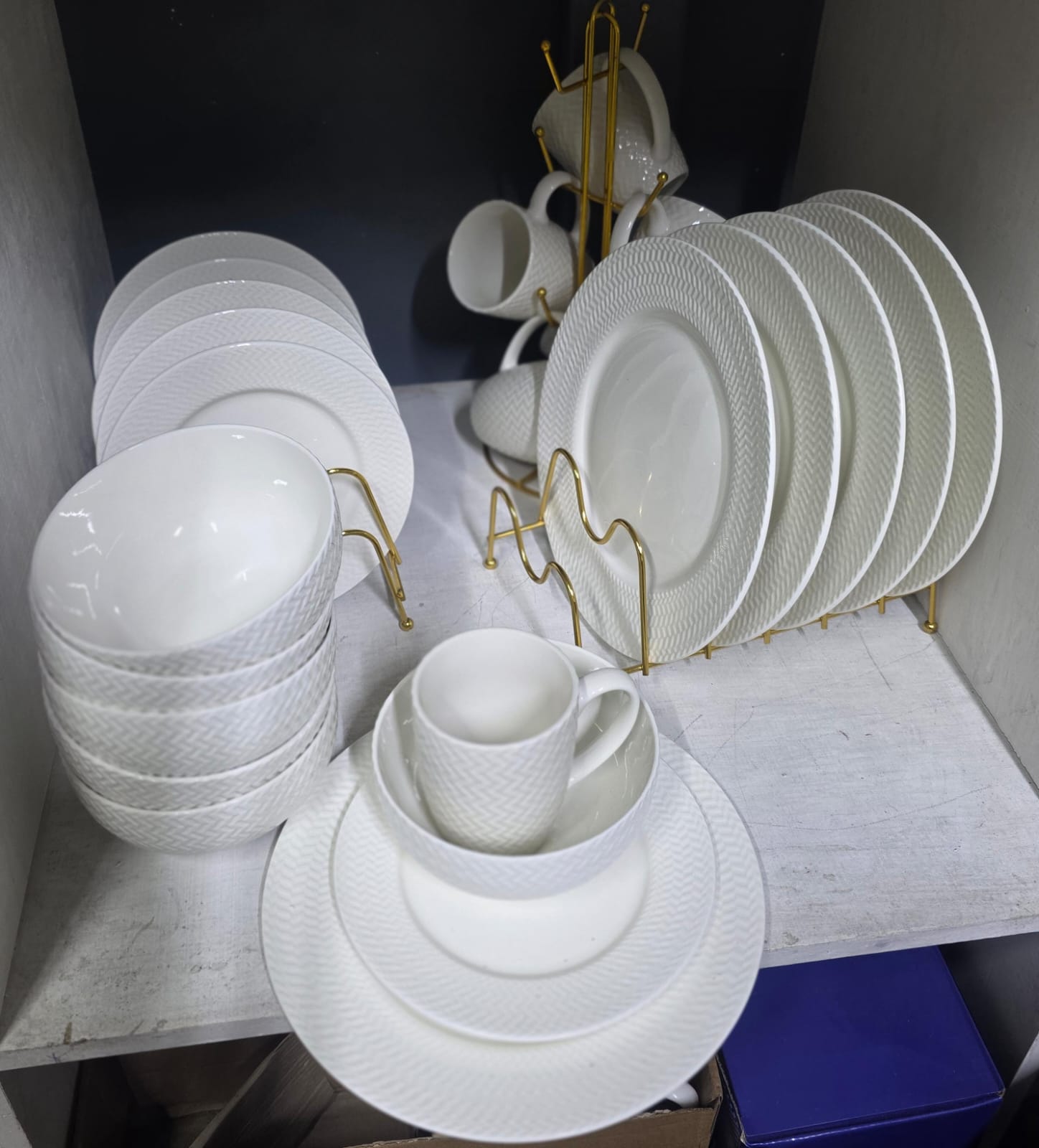 24pcs ceramic dinner set white