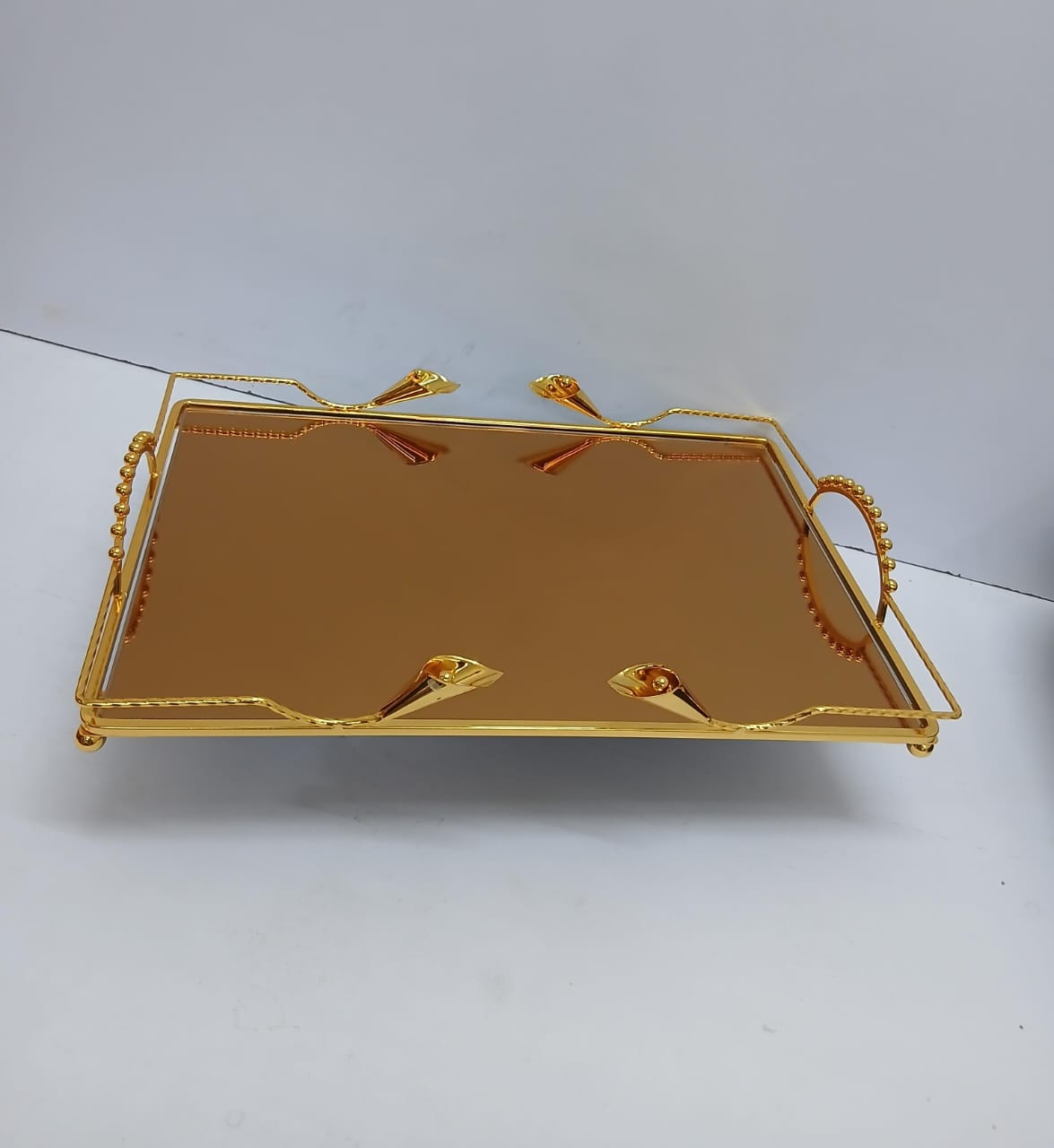 Nordic Vintage Decorative Tray Marble Tempered Glass Gold Silver Dining Cosmetics Vanity Organizer