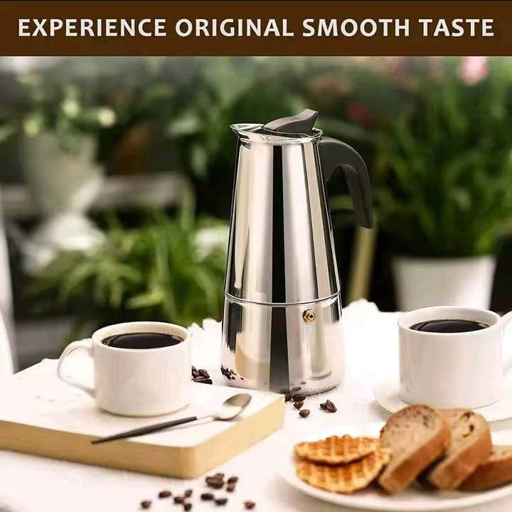 Stainless Steel Italian Espresso Coffee Maker 6 Cup Moka Pot Stovetop Percolator 600ml