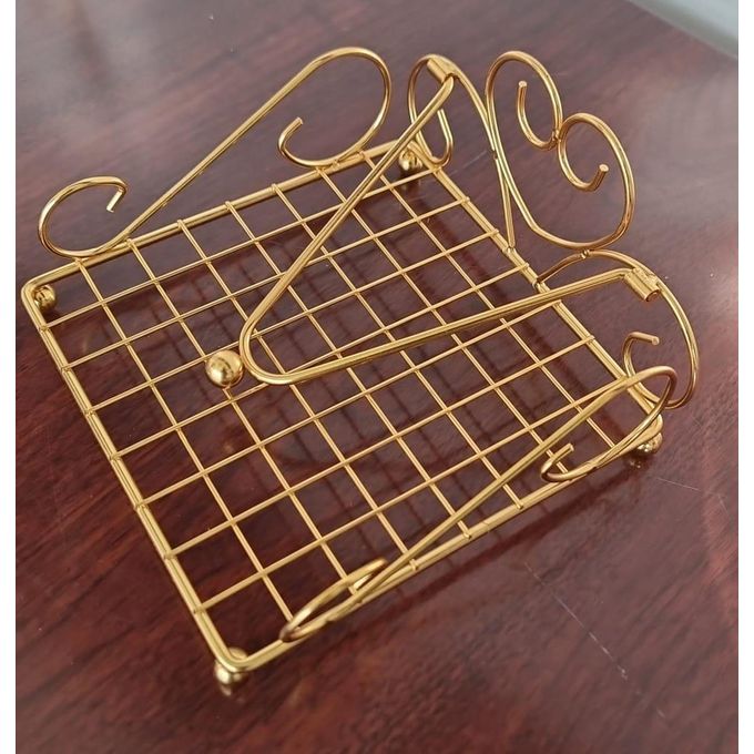 Decorative Metal Napkin Holder - Vintage Scroll Design Tissue Dispenser