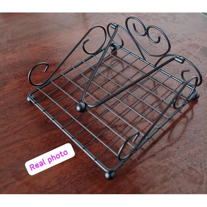 Decorative Metal Napkin Holder - Vintage Scroll Design Tissue Dispenser