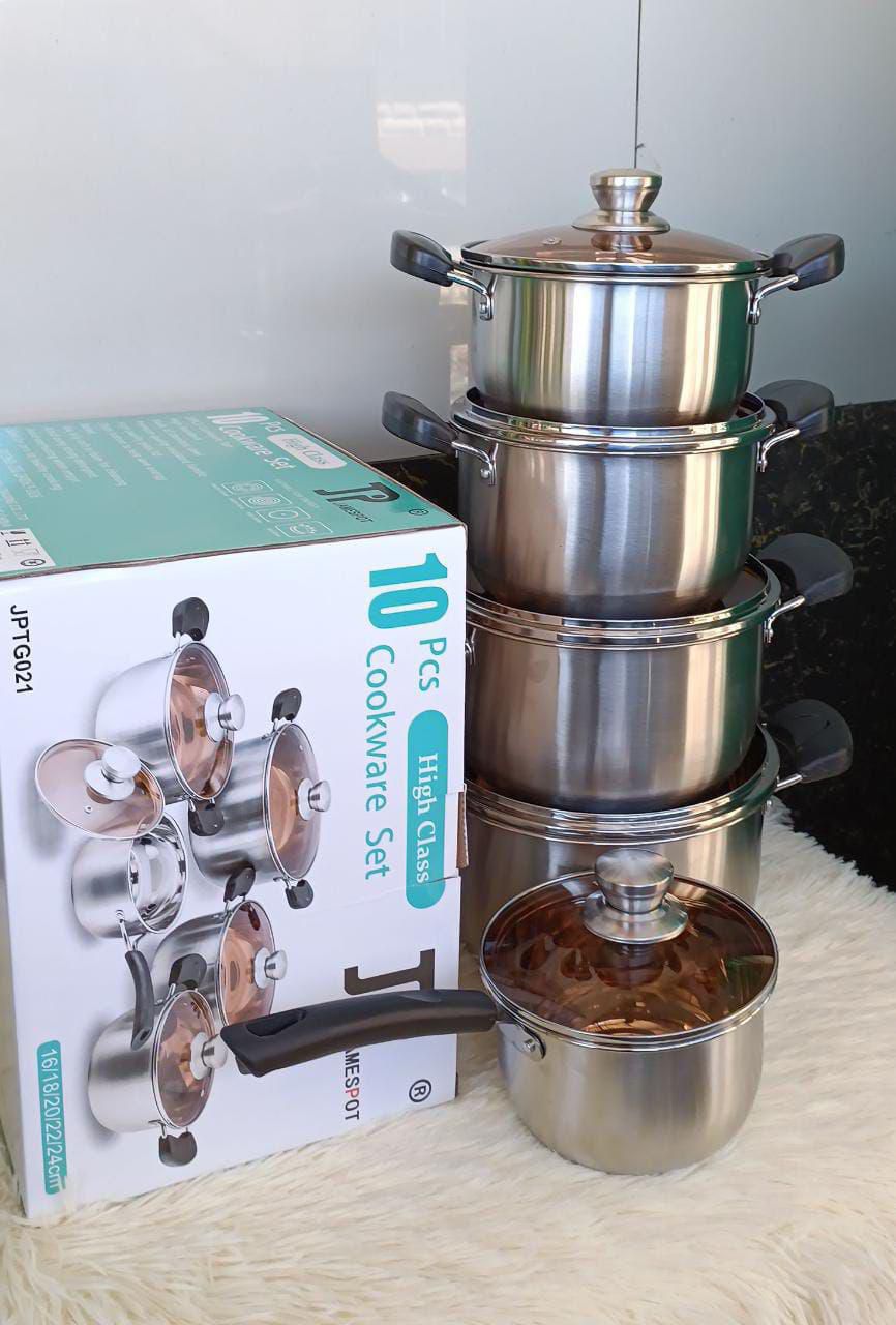 Stainless Steel Cookware Set -Jp 10 Piece High Class Set