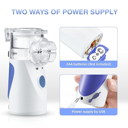 Portable Mesh Nebulizer - USB Rechargeable Handheld Inhaler for Adults and Kids