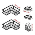 5 in 1 Black Corner Shower Shelf Organizer - Wall Mounted Bathroom Storage Basket