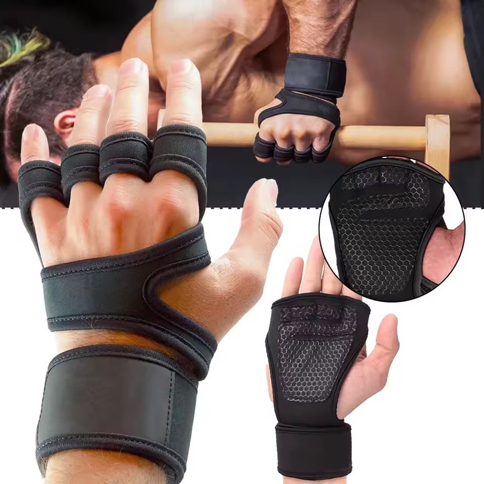 Workout Gloves with Wrist Support - Padded Gym Gloves for Weightlifting and CrossFit