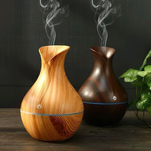 Wood Grain Aroma Diffuser - Ultrasonic Essential Oil Diffuser with LED Lights