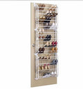Over-the-Door Shoe Rack 36 Pair - Wall Mounted Behind Door Shoe Organizer Storage Rack White