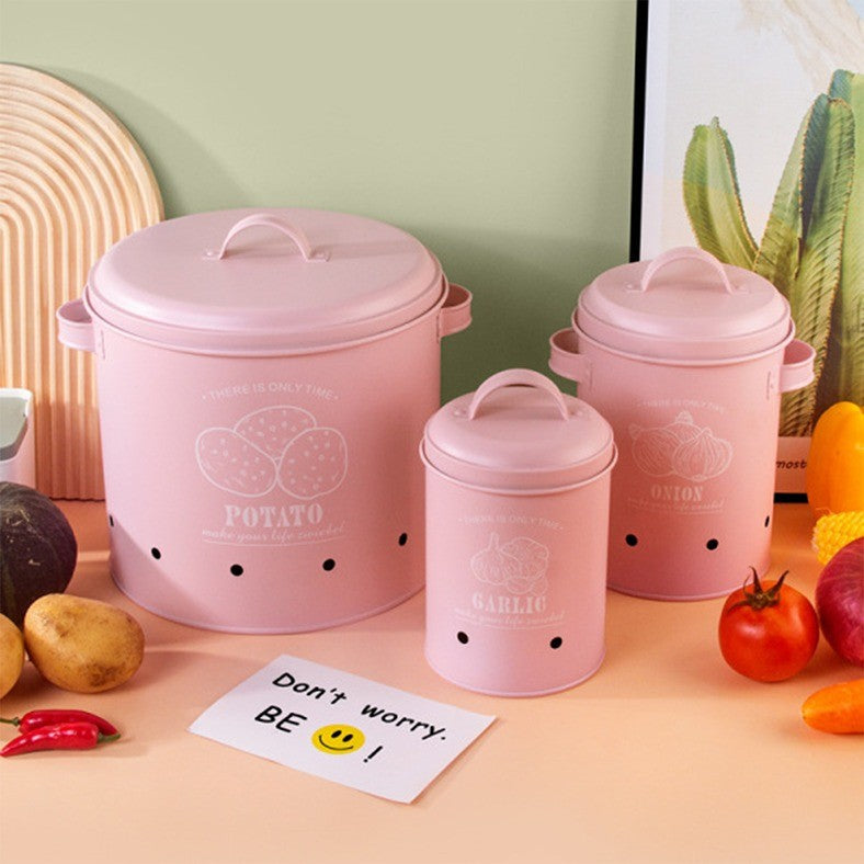3-Piece Potato, Onion & Garlic Perforated Storage Bins Set