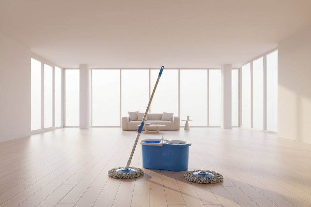 360° Spin Mop & Bucket Set with 2 Microfiber Mop Heads - Blue