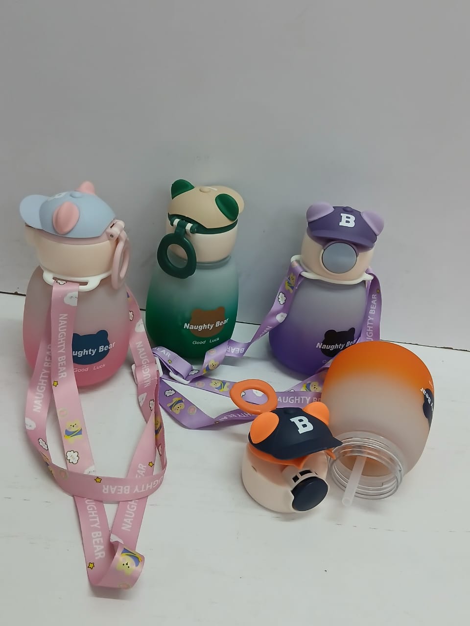 Naughty Bear Kids Water Bottle 500ml with Lanyard - BPA Free