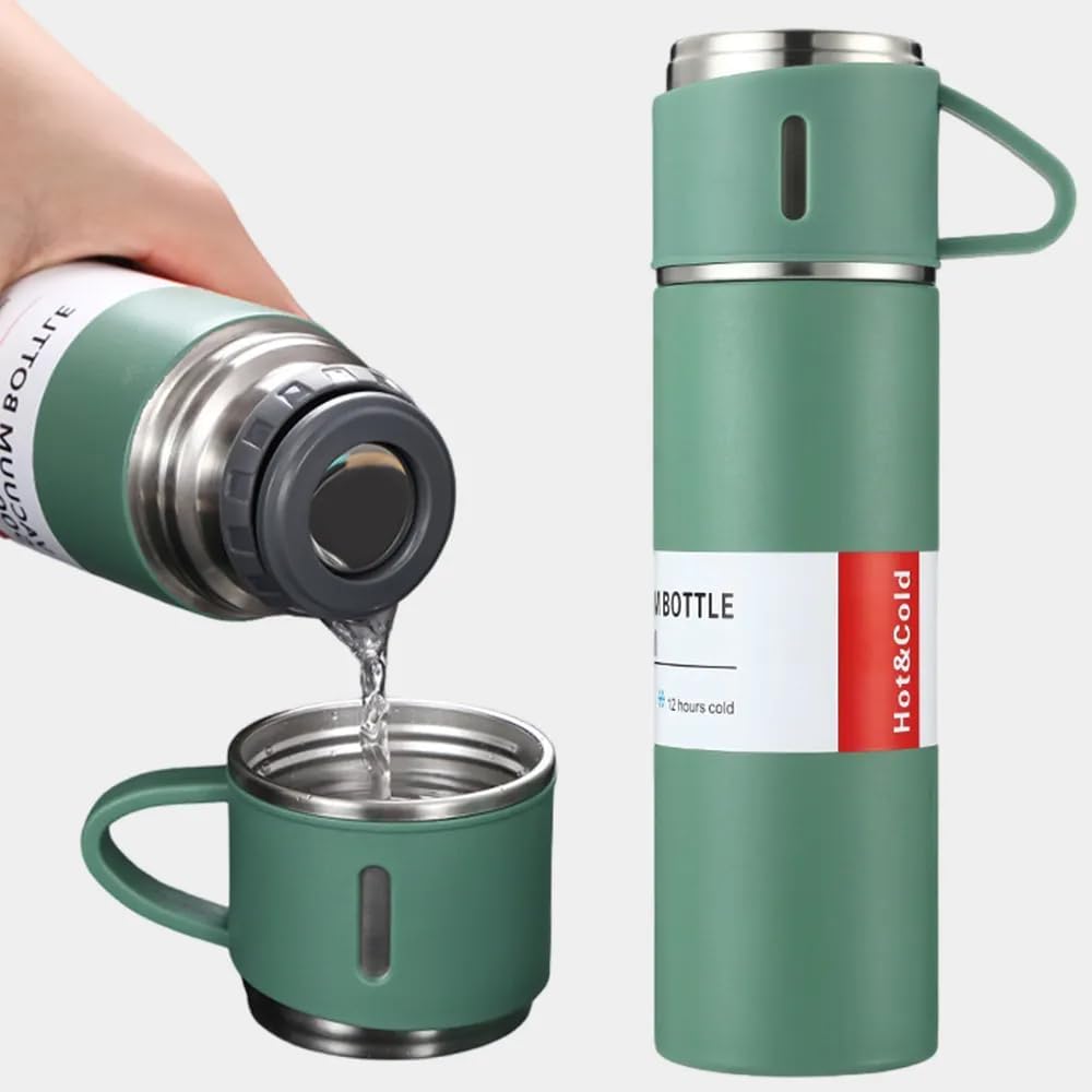 Unbreakable Stainless Steel Gift Pack - Thermocup 500ml + 130ml Cups & Gift Bag