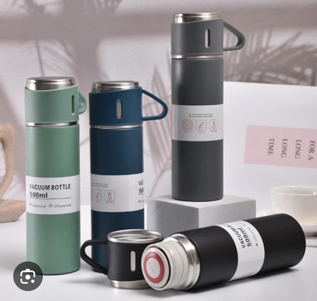 Unbreakable Stainless Steel Gift Pack - Thermocup 500ml + 130ml Cups & Gift Bag