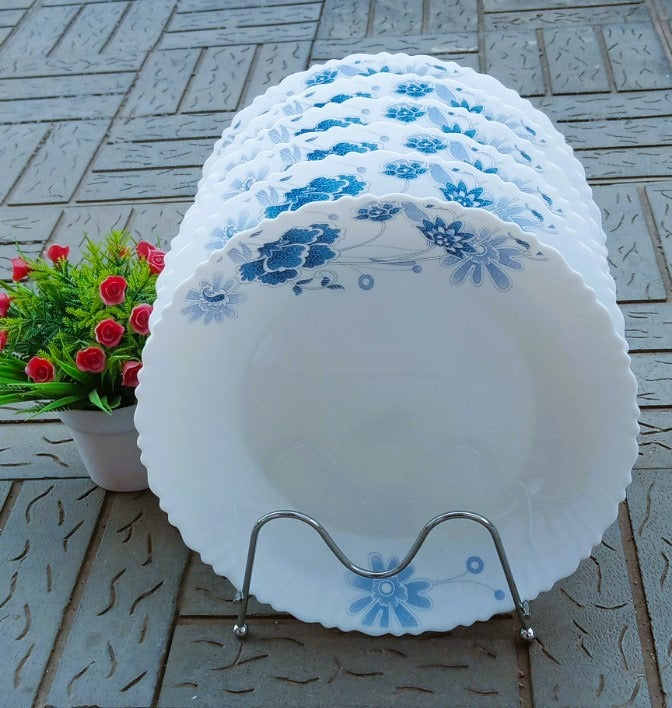 6-Piece Decorative Round Plate Set with Display Stand - Multiple Designs