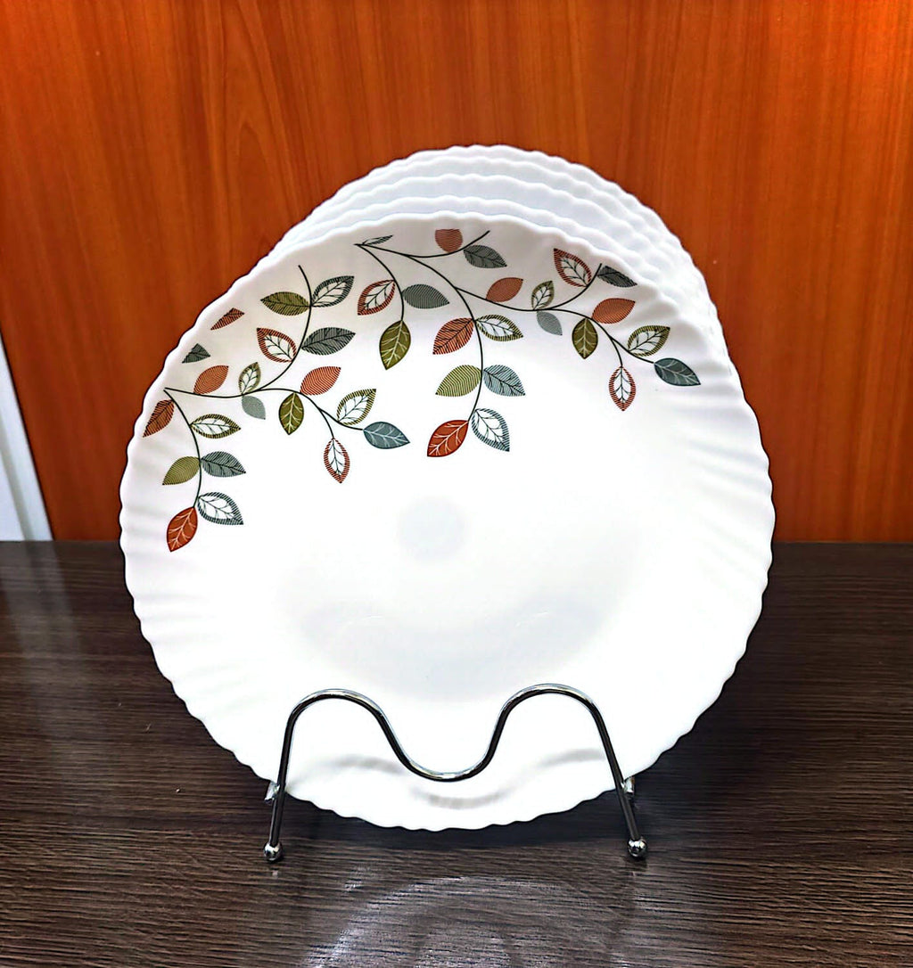 6-Piece Decorative Round Plate Set with Display Stand - Multiple Designs
