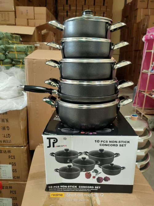 JP Jamespot 10-Piece Non-Stick Concord Sufuria Set