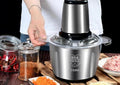 Electric Food Chopper - 2.0L Capacity Stainless Steel Meat Grinder