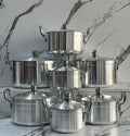 Tornado 14-Piece Stainless Steel Cookware Set with Glass Lids
