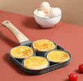 4-Slot Non-Stick Egg & Crepe Pan with Marble Coating - Multi-Purpose Breakfast Pan