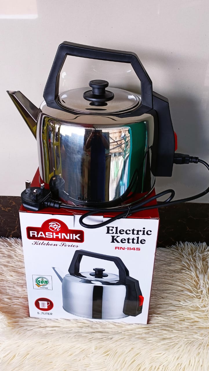 Rashnik 5.7L Electric Kettle RN-1145 - Stainless Steel with Auto Shut-Off