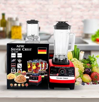 Silver Crest Commercial Blender 4500W - Professional Heavy Duty with 3-Pin Plug